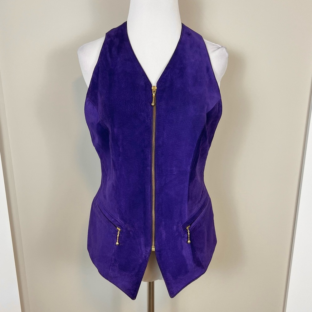 Vintage Danier Deep Purple Real Leather Vest